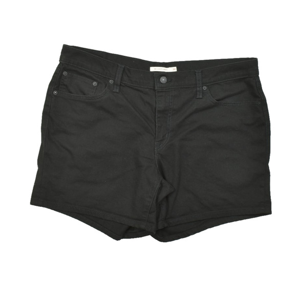 Levi's Mid Length Black Denim Shorts Regular Size 34 Mid Length Shorts Cotton - Picture 1 of 8